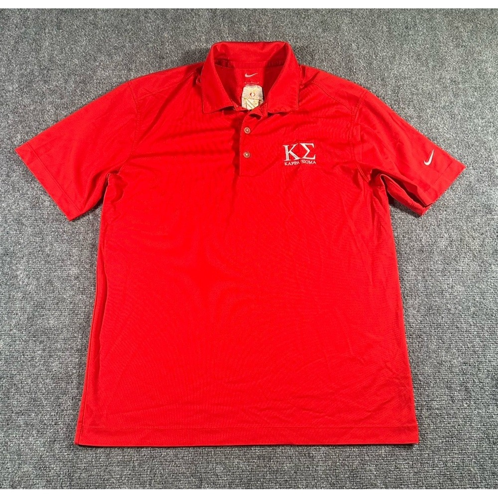 Nike Men's M Red Polo Shirt Sigma Kappa Fraternity Embroidered
